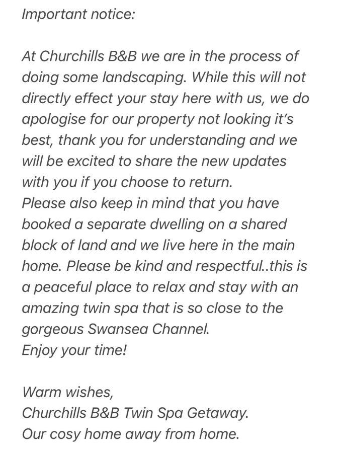 Churchill'S B&B Twin Spa Getaway Studio Swansea Esterno foto
